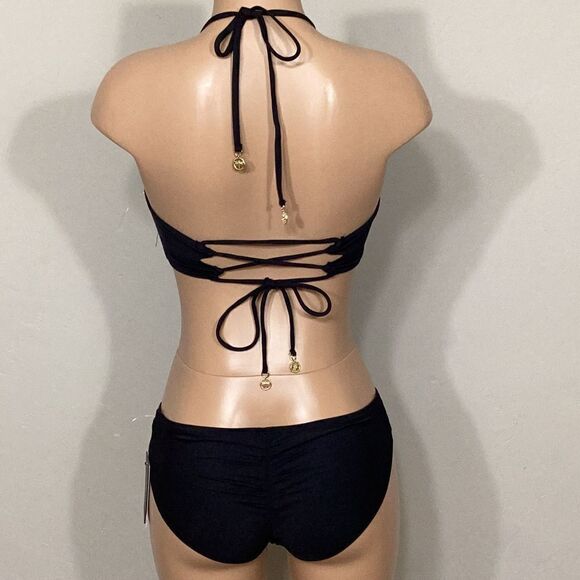 New. Vince Camuto black wrap and ruched bikini set. Normally $112 - Picture 3 of 10